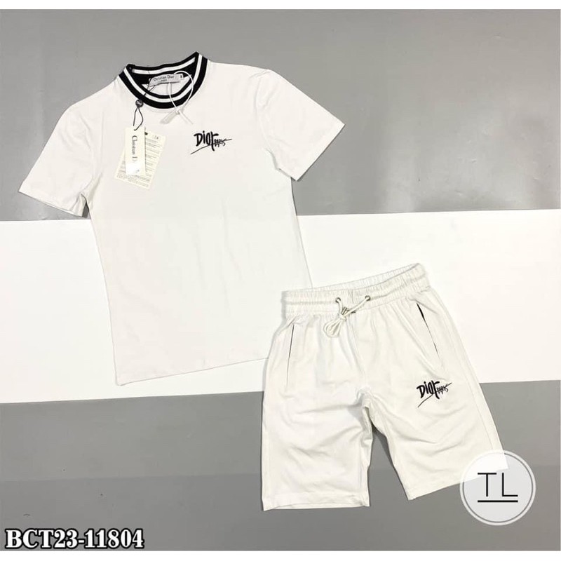 Bộ Hè C.dior Bo Vạch Cổ Thêu Chữ Kí | BigBuy360 - bigbuy360.vn