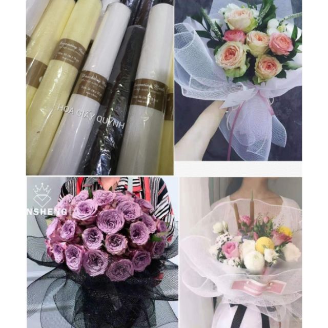 Lưới thô  bó hoa, trang trí quà .... cuộn 50cm x 10 yards