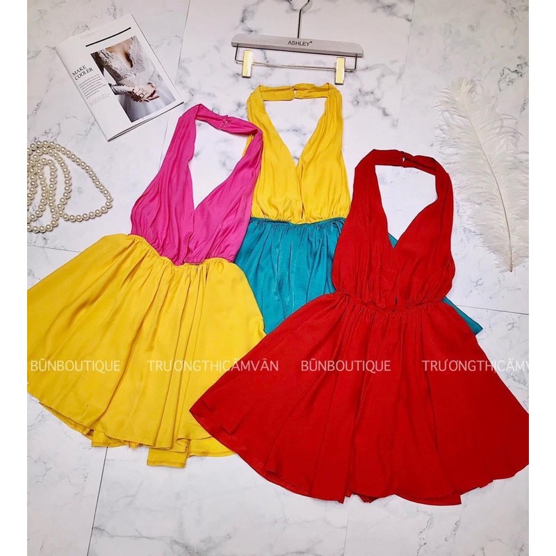 [FOLLOW GIẢM 10K] Váy Cổ Yếm Quyến Rũ Hở Lưng Dáng Ngắn | BigBuy360 - bigbuy360.vn