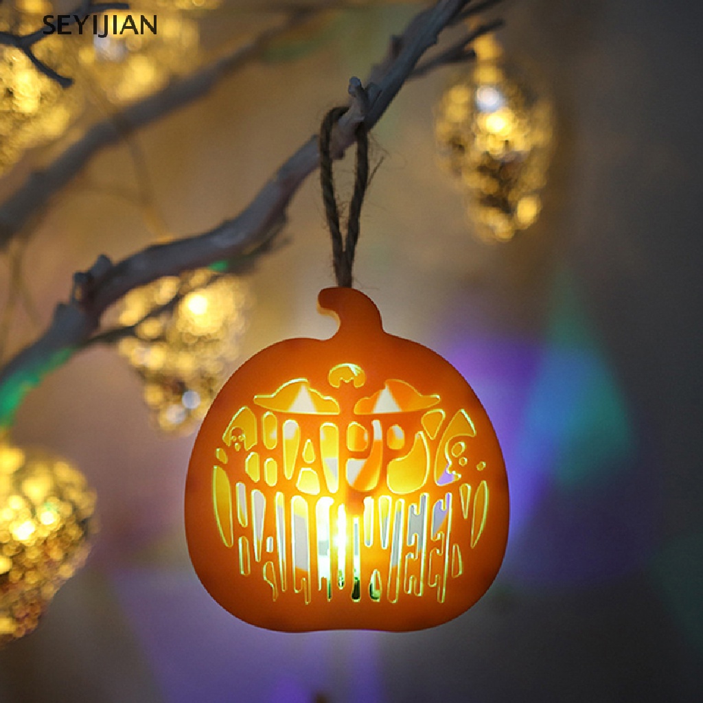 Sey Đèn Lồng LED Hình Bí Ngô Ma Quỷ Bí Ngô Trang Trí Cây Thông Giáng Sinh Halloween JAN