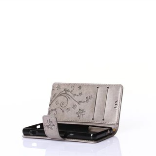 For [ Sony Xperia Z3 Mini ] Embossed Flower PU Leather Wallet Flip Stand Case