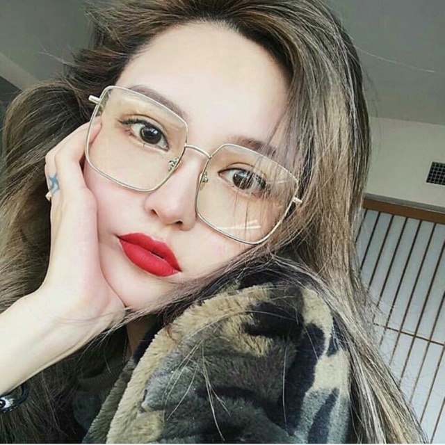 Mắt Kính Thời Trang Hot Girl Gọng Cận Form Vuông K16 Chống Chói Cực Đẹp - Hazo