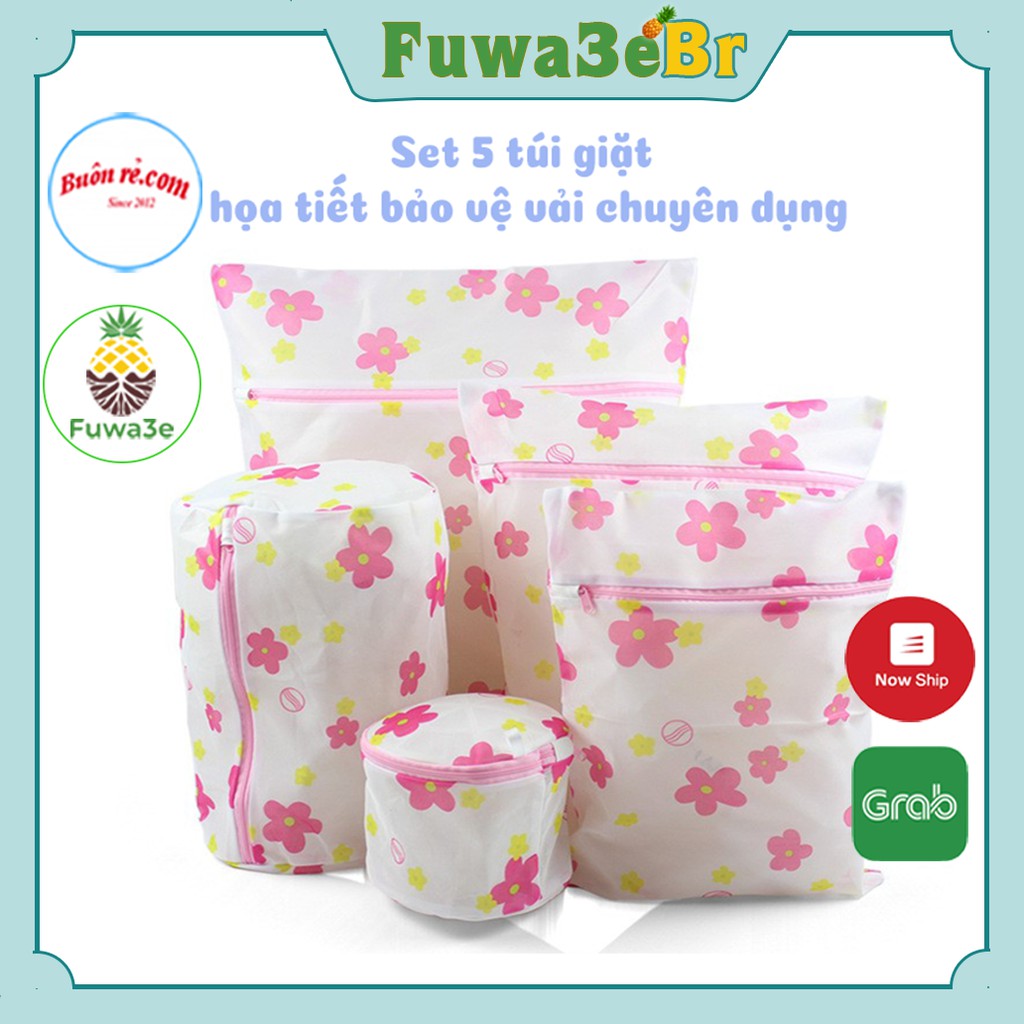 Set 5 túi lưới giặt đồ bảo vệ vải hình hoa – Túi lưới giặt đồ tiện ích trong máy giặt - Buôn rẻ 00232