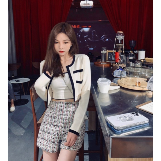 QKOOLE  Áo khoác cardigan/Áo sát nách phong cách Hàn Quốc trẻ trung cho nữ