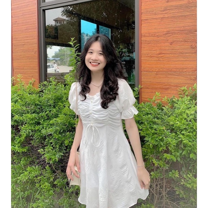 Váy nút bọc rút dây