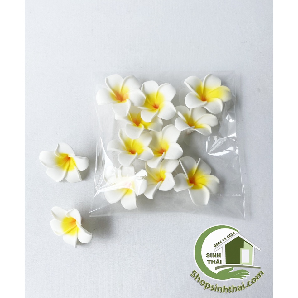 Bịch 10 bông hoa sứ trắng - hoa giả cao cấp