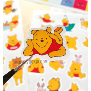 Bộ 2 tấm sticker hình gấu vàng siêu dễ thương dùng trang trí cho sổ tay/nhật ký/album