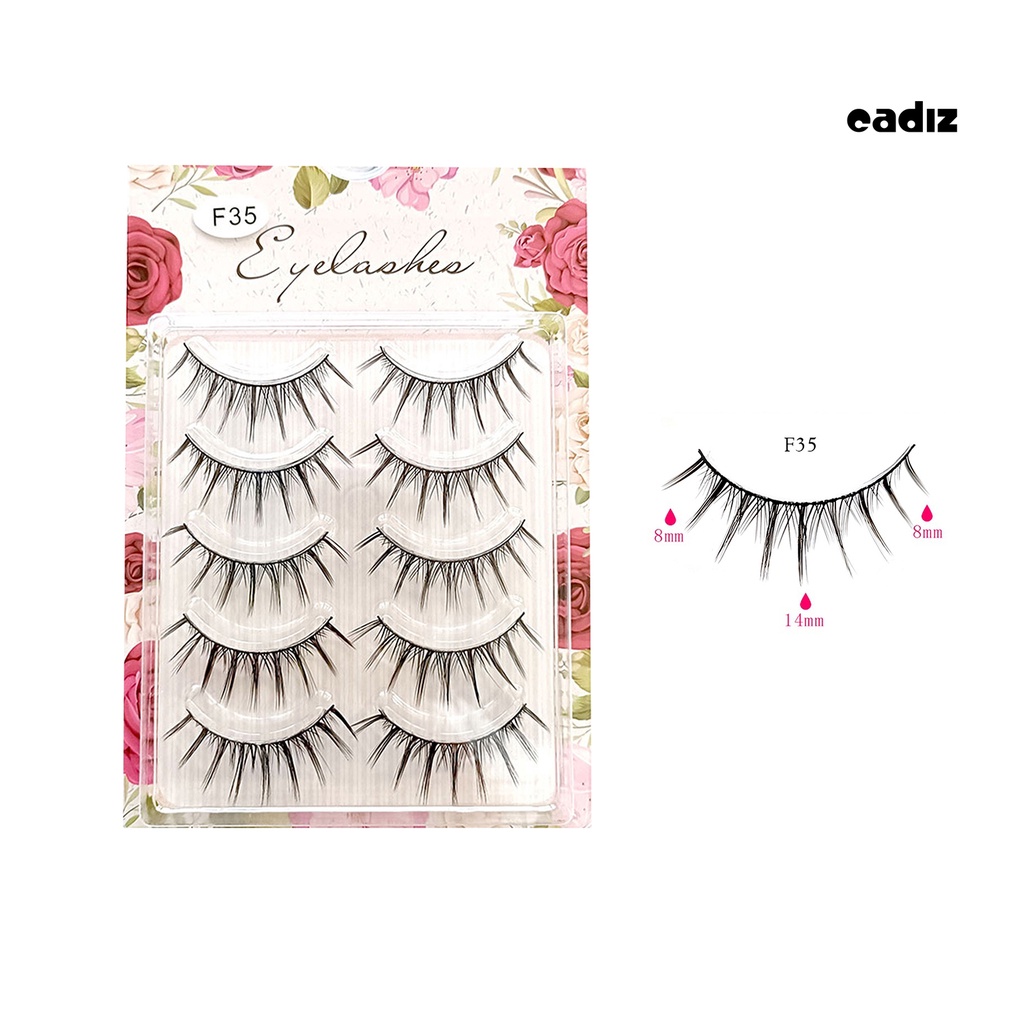 Bộ 5 Cặp Lông Mi Giả Cong Dày 3D Tự Nhiên Dành Cho Hóa Trang Tiệc Tùng