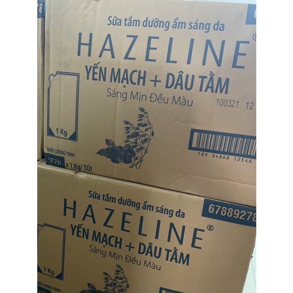 Sữa tắm dưỡng da trắng sáng Hazeline Túi 900gr
