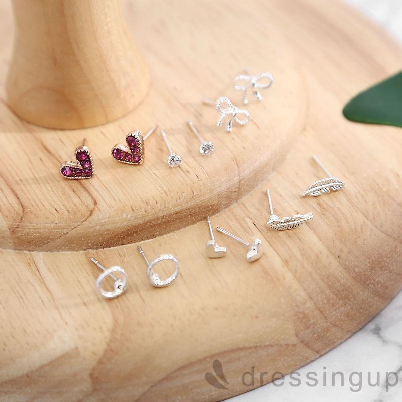 DRESSINGUP-Khuyên tai thời trang nữ đính đá kiểu dáng thanh lịch