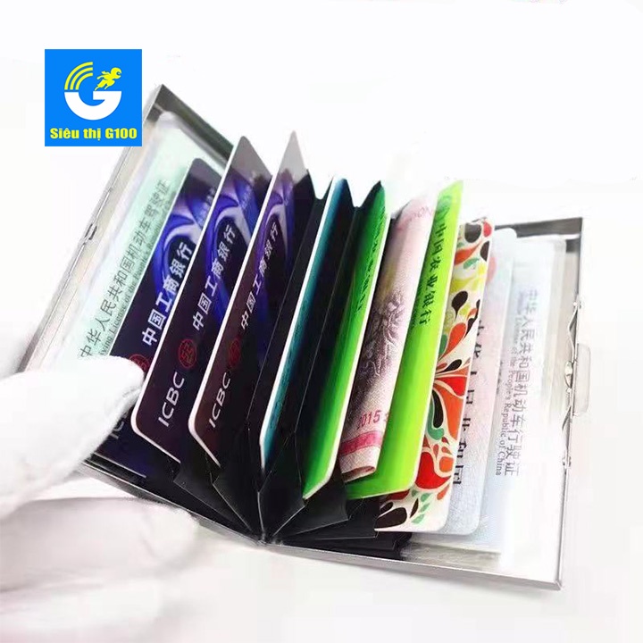 Ví đựng thẻ ATM inox 10 ngăn cao cấp