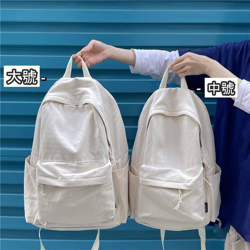 Ba Lô Vải Canvas Màu Sắc Đơn Giản Sức Chứa Lớn Dành Cho Nữ