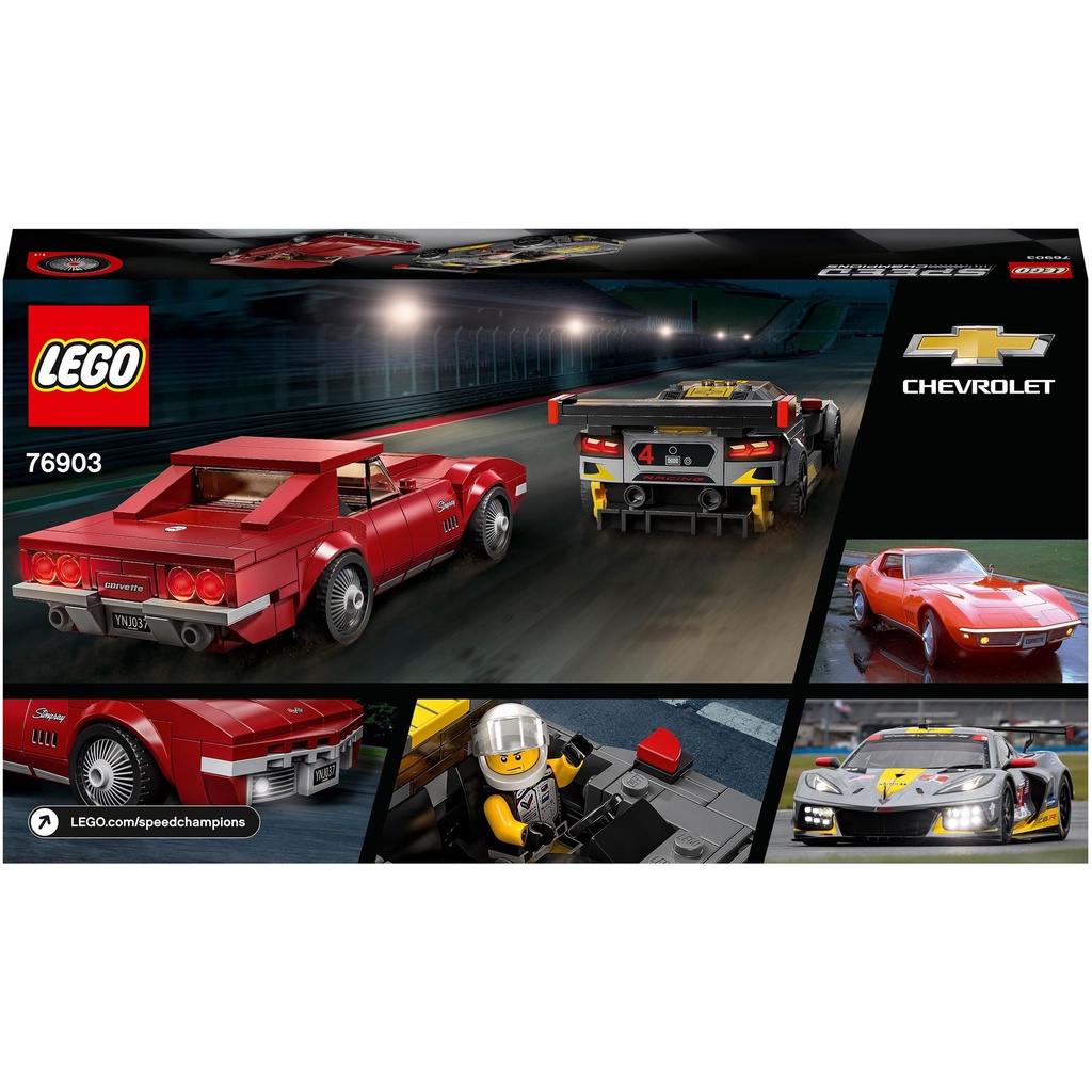 BỘ LẮP RÁP SPEED CHAMPIONS 76903 Chevrolet Corvette C8.R Race Car and 1968 Chevrolet Corvette