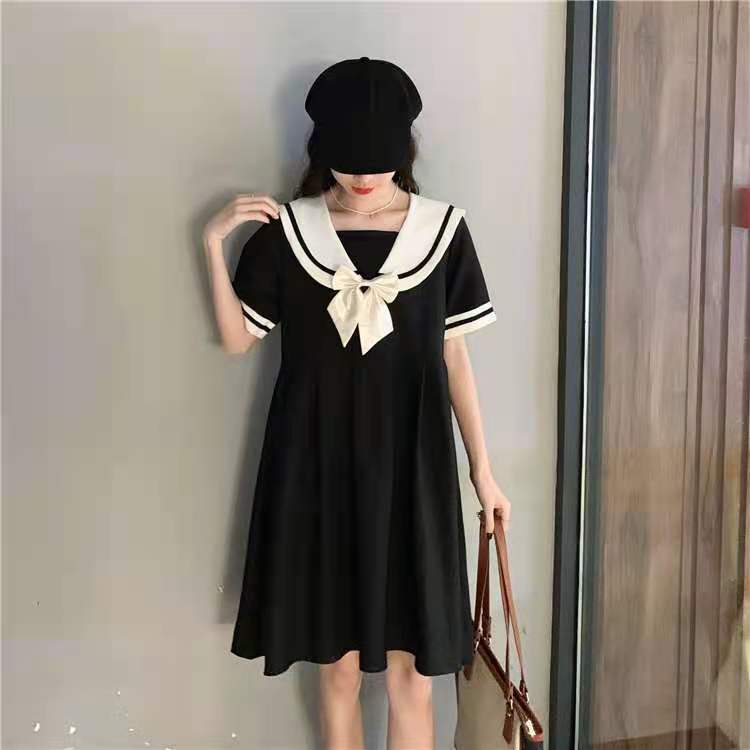 Đầm ôm Ngắn Tay Cổ Tròn Eo Thắt Nơ Thời Trang Nhật