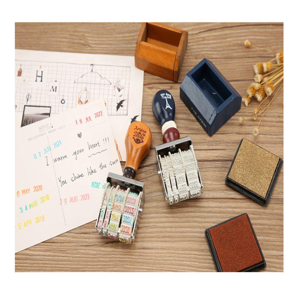 DORAW Con Dấu Lăn Bằng Gỗ Kiểu Retro Có Thể Điều Chỉnh