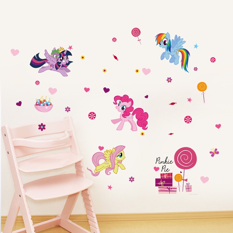 Giấy dán tường hình my little pony trang trí phòng cho bé xinh xắn có thể tháo rời