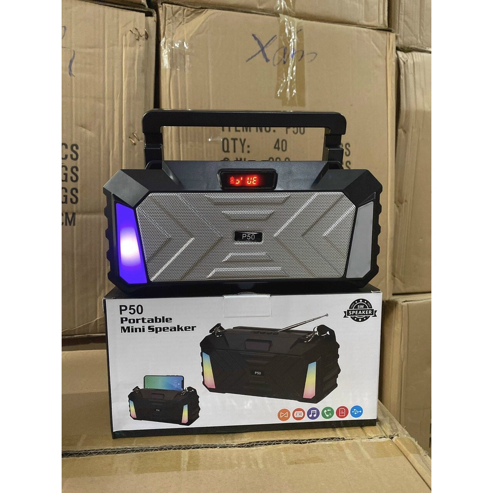 Loa bluetooth mini P50 có dây đeo nghe FM kết nối máy tính âm thanh hay bass mạnh Bảo hành đổi mới 6 tháng