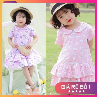 [ĐẦM COTTON CỔ SEN 8kg-20kg] Hàng thiết kế, chất cotton cực đẹp, đuôi cá 2 tầng, in hình ngựa Pony-SHOP BỐN MÙA