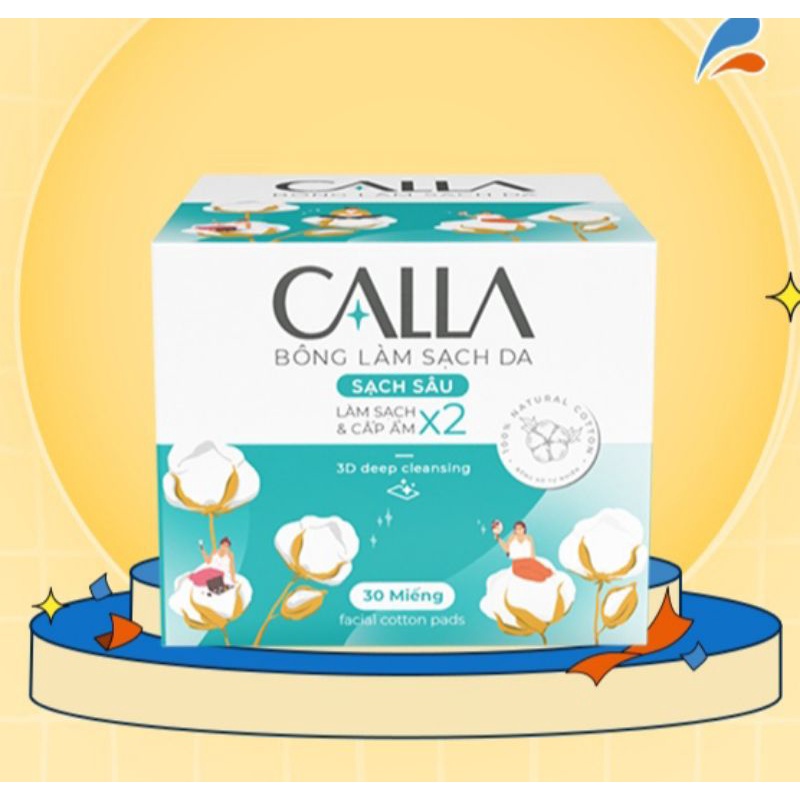 Bông tẩy trang CALLA sạch sâu hộp 30 miếng