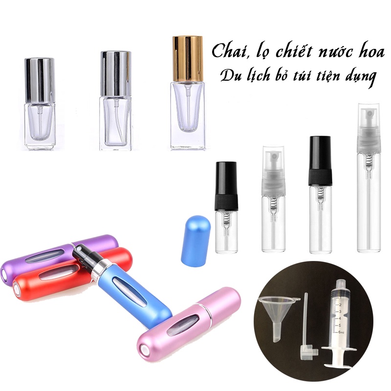 Sỉ Chai lọ chiết nước hoa thủy tinh 3ml 5ml 10ml đựng dầu thơm , phụ kiện du lịch