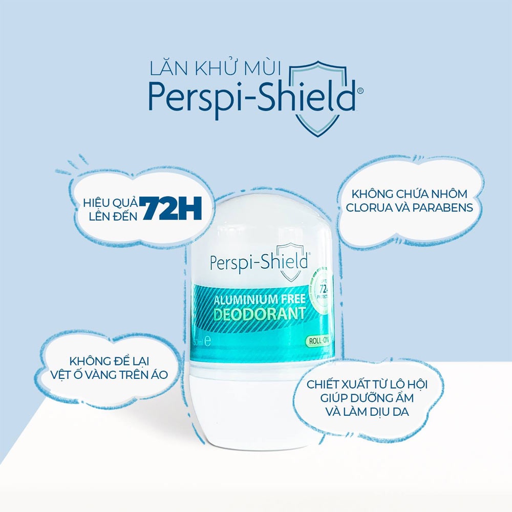 Lăn khử mồ hôi 72h không chứa muối nhôm Perspi-Shield 72h Aluminium Free Deodorant ( 50ml )