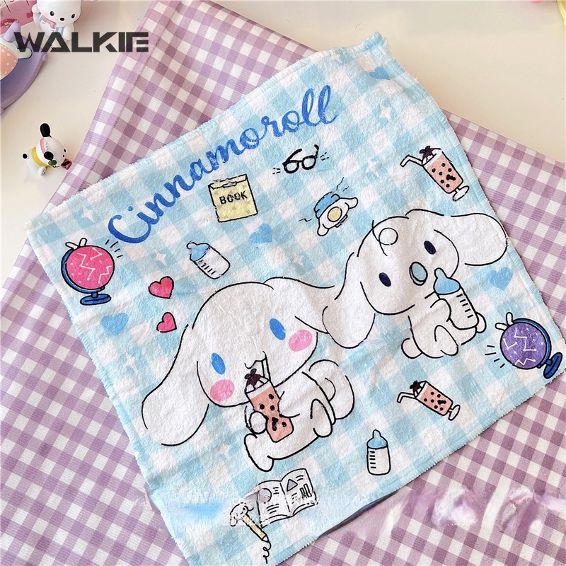 Khăn Lau Mặt Hình Vuông Nhỏ Họa Tiết Hoạt Hình Kuromi My Melody Cinnamoroll Kawaii 32Cmx32Cm