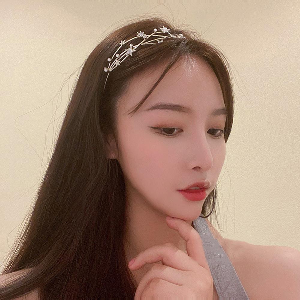 SOMEDAYZL Băng Đô Cài Tóc Đính Đá Pha Lê Chống Trượt Thời Trang Cho Nữ