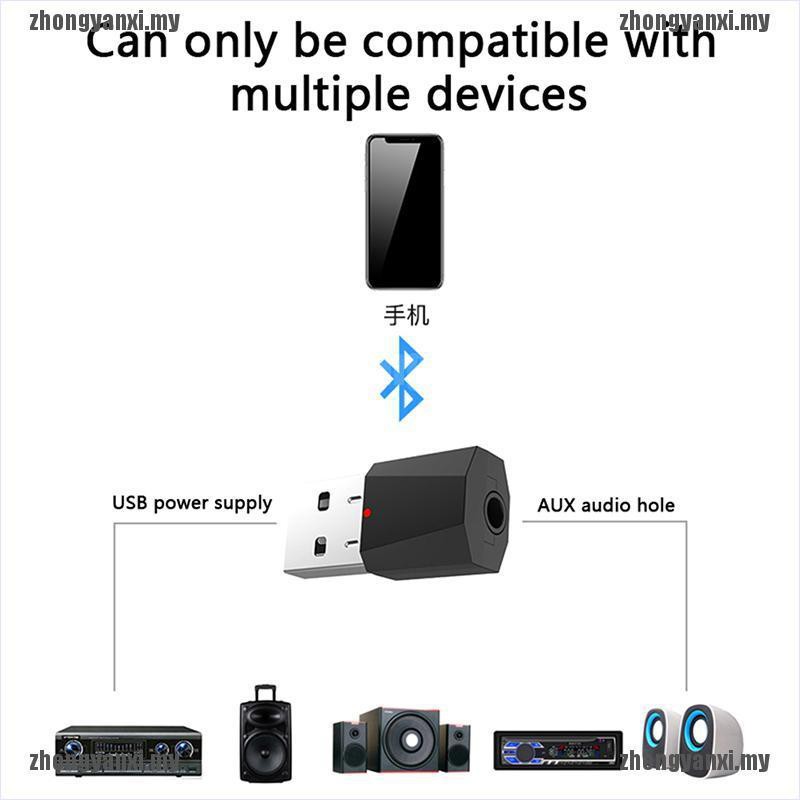 Usb Bluetooth 4.2 Không Dây Âm Thanh Stereo 3.5mm Cho Xe Hơi