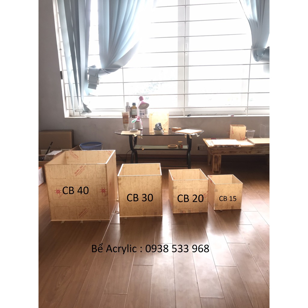 Bể acrylic 15x10x15, Siêu trong, siêu nhẹ hồ mika phù hợp cho nuôi cá, cây thủy sinh.Dùng kèm theo đèn, bơm, lọc
