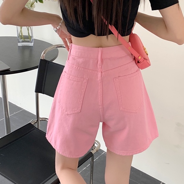 Quần short jean nữ đai nút chỉnh eo tiện lợi phong cách Ullzang có Bigsize (JN5N)