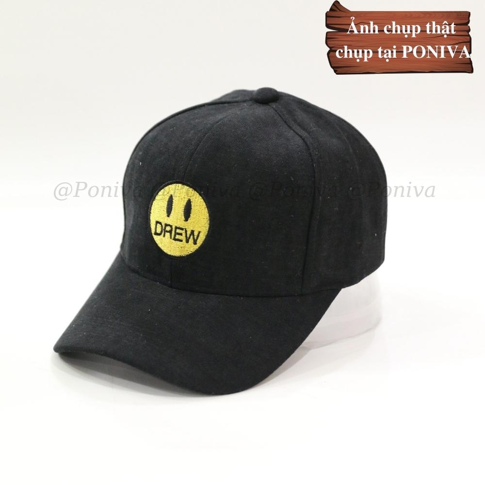 Mũ lưỡi trai ❤️ Nón kết thêu mặt cười chất nhung mịn form unisex C925 phong cách Ulzzang Thời trang PONIVA siêu hot