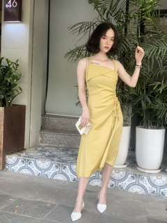 Váy lụa 2 dây rút eo