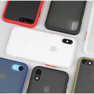 ỐP LƯNG NHÁM CHO IPHONE 6 6S 7 8 PLUS X XR XS MAX IP VIỀN MÀU CHỐNG SỐC SHOCK-BÁM BẨN VÂN TAY FULL VIỀN SILICON