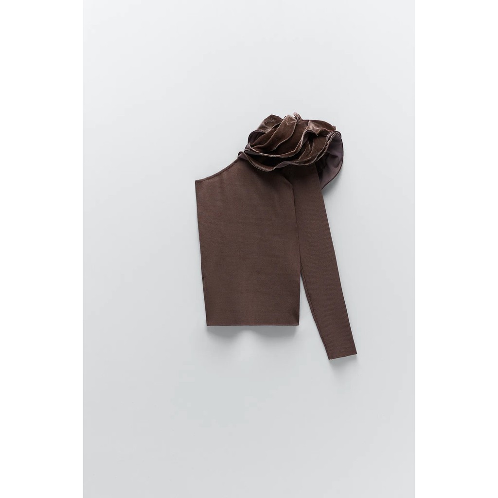 Áo dệt kim đính hoa vai ZARA Auth
