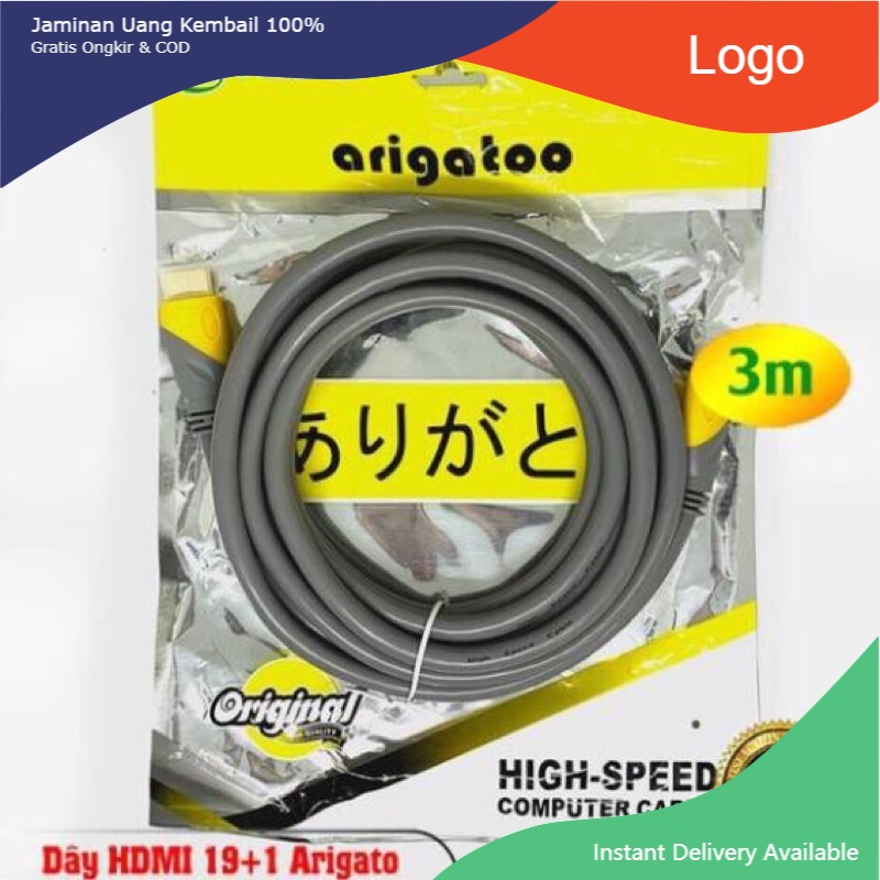 Dây HDMI, cáp chuyển đổi HDMI dài 3m Arigato lõi đồng HDTV 4K*2K chuẩn FULL HD 1080p