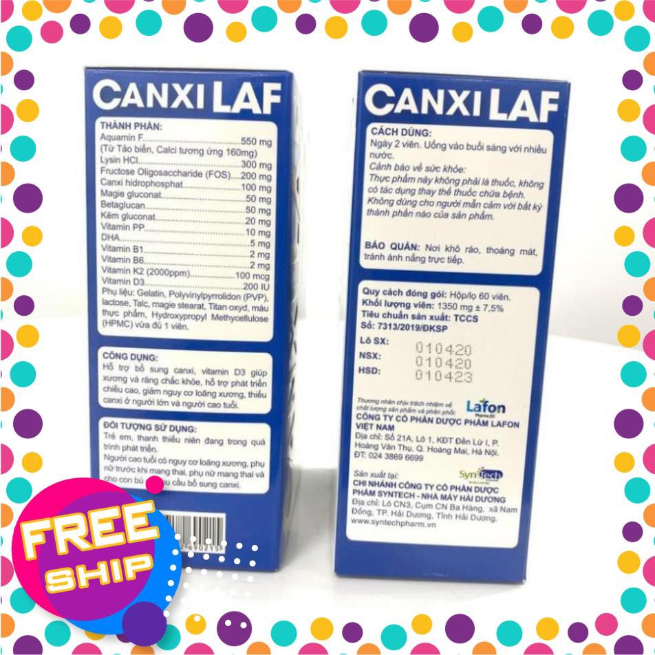 TĂNG CHIỀU CAO ❤️CHÍNH HÃNG👍 giảm loãng xương , bổ sung canxi từ tảo biển giúp xương chắc khỏe - CANXI LAF 60 VIÊN | Thế Giới Skin Care