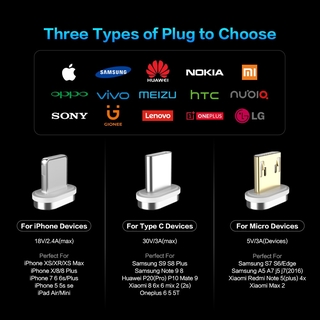 Dây Cáp Sạc Nhanh USB Nam Châm 3A Cho iphone Micro Type C