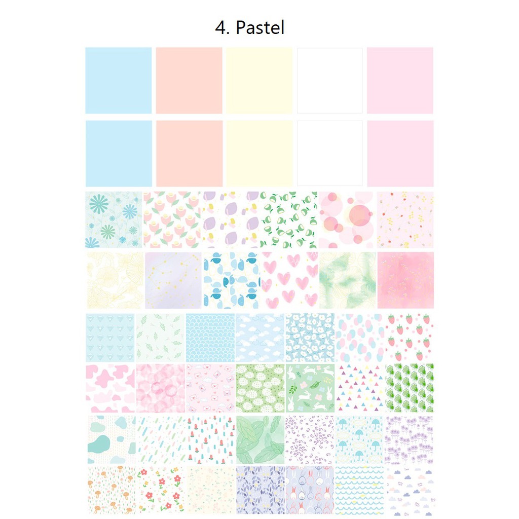 Set 50 tờ giấy mỹ thuật trang trí planner (KHÔNG KEO DÍNH)