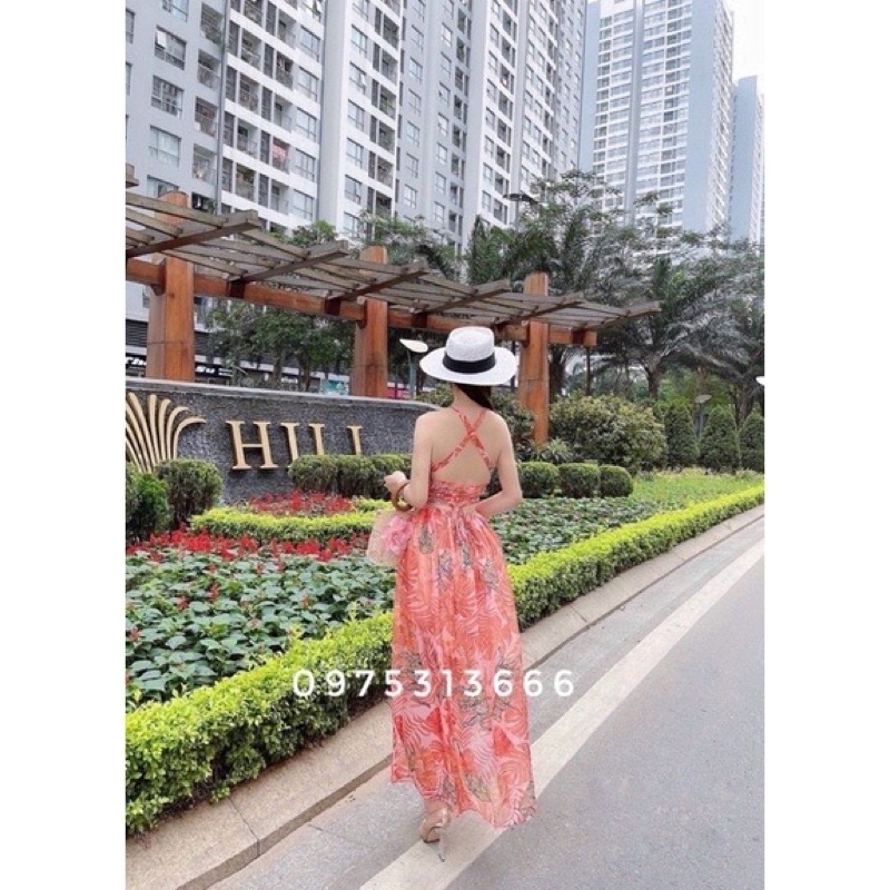 Váy Maxi, Đầm Maxi Đi Biển V911, Họa Tiêt Hoa Chất Voan, Xẻ Tà, Hack Dáng, Khoe Chân Dài Miên Man, Lên Form Cực Chuẩn