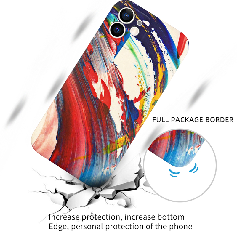 Ốp Điện Thoại Silicon Mềm Hình Bảng Màu Nước Cho Iphone 11 12 Mini Pro Max