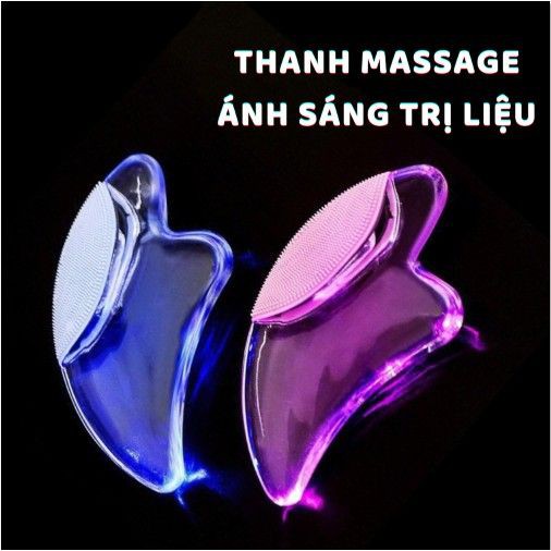 [CÓ ĐÈN NHIỆT] ✨THANH MASSAGE RỬA MẶT ÁNH SÁNG XANH ĐỎ TRỊ MỤN CHỐNG LÃO HOÁ✨