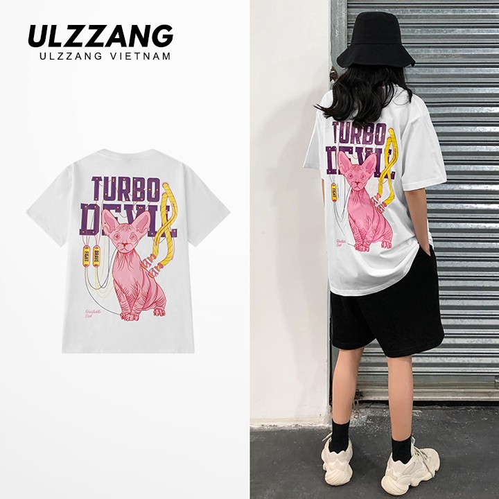 [M&atilde; FAMALLT5 giảm 15% đơn 150k] &Aacute;o thun tay lỡ ULZZANG cotton d&aacute;ng unisex, &aacute;o form rộng in h&igrave;nh m&egrave;o sphynx