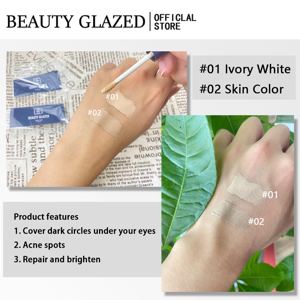 Kem che khuyết điểm chống thấm nước BEAUTY GLAZED giúp che phủ hoàn toàn quầng thâm mắt. 2 màu có sẵn | BigBuy360 - bigbuy360.vn
