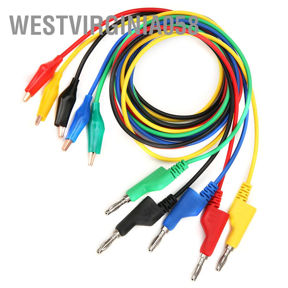Có thể bán buôn P1044 5 cái 4mm 1m Cắm chuối có thể xếp chồng lên nhau để kẹp thử nghiệm kiểm tra dây cáp cho đồng hồ vạn năng Westvirginia058 Hàng giao ngay