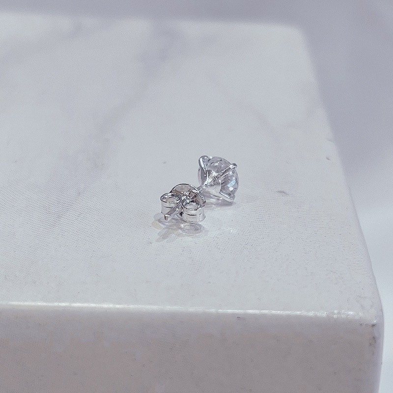 KHUYÊN NỤ CHUẨN BẠC S950 ĐÁ CZ 6A