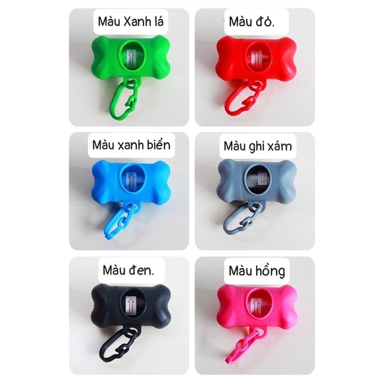 Ống xương đựng túi nilon hốt phân chó mèo, cho thú cưng tiện lợi tặng kèm 1 cuộn rác