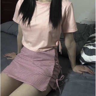 set váy áo hồng ullzang