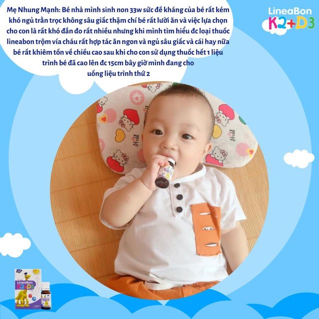 LineaBon  K2+D3 - Bổ sung vitamin K2 D3 drops Tăng cường hấp thu canxi tối đa