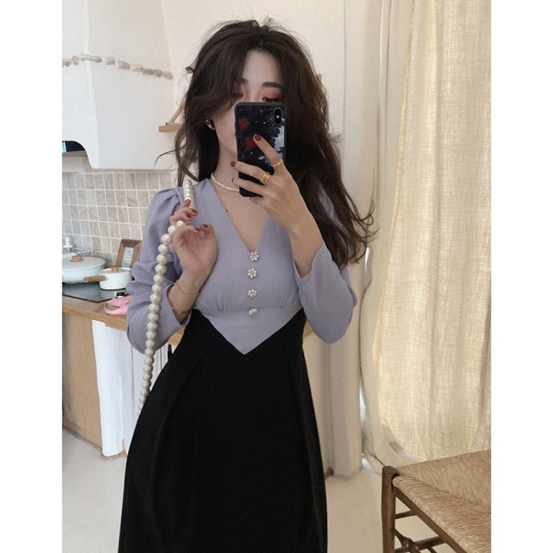 Đầm Ren Nữ Dài Tay Cổ Chữ V Quyến Rũ | BigBuy360 - bigbuy360.vn