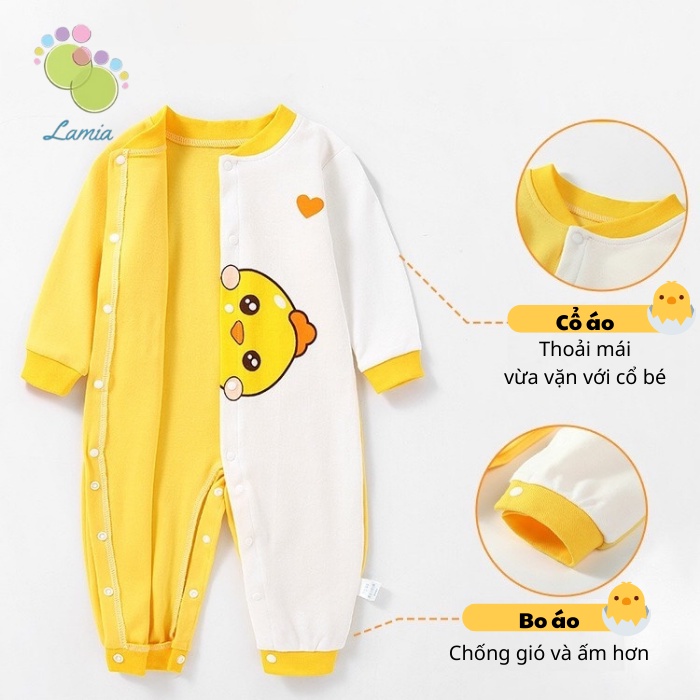 Body Dài Tay Cotton Thu Đông Họa Tiết Đáng Yêu Cho Bé Trai Bé Gái Lamia 𝟏𝟓𝐁𝐃𝐃